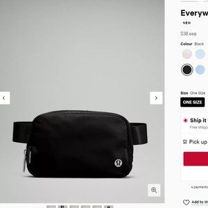 Lulu Everywhere Belt Bag 1L Black - New with Tags